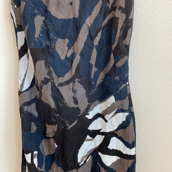 Vince black brown abstract sheath dress small - Picture 3 of 5